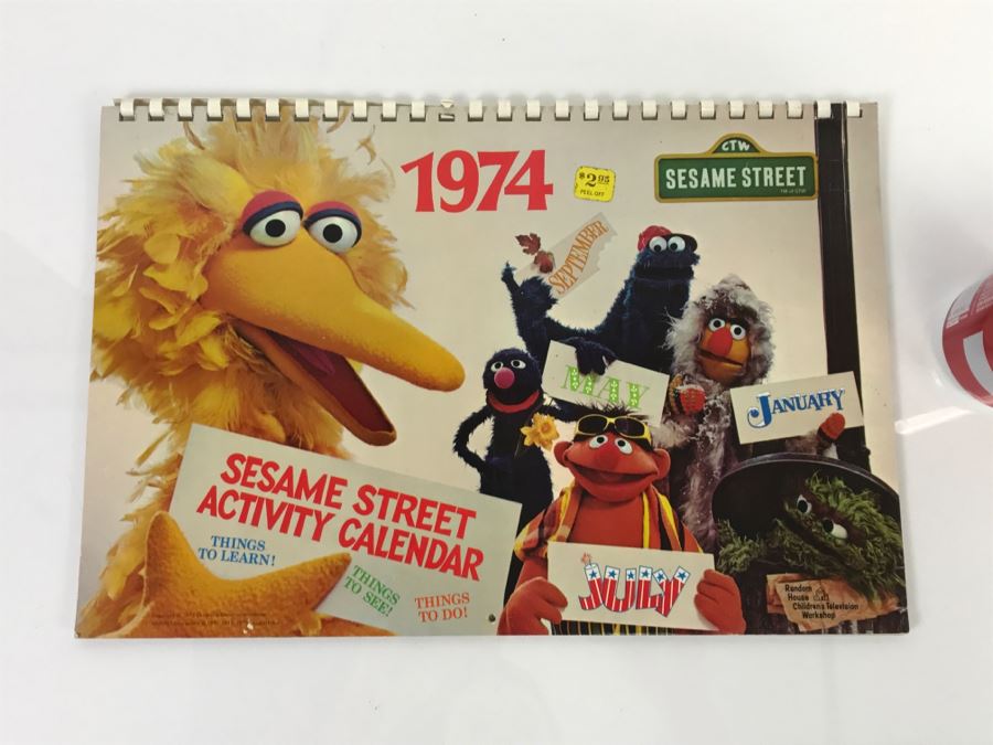 Vintage 1974 Sesame Street Calendar Jim Henson's Muppets