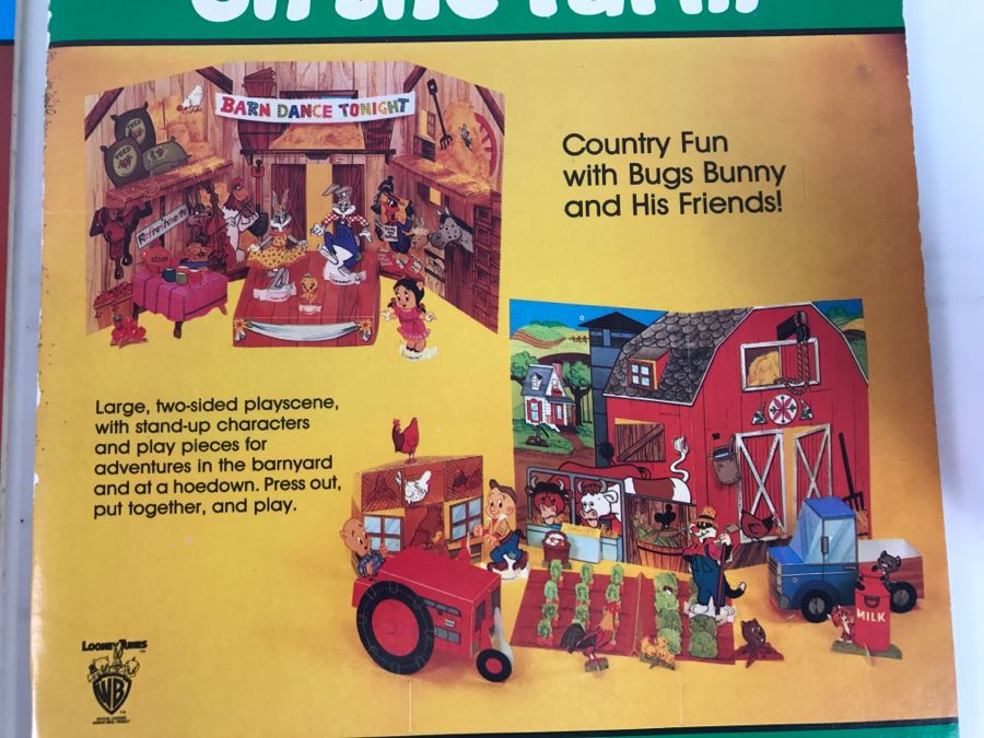(3) Press-Out Playbook Walt Disney's Winnie-The-Pooh & Friends, Mickey & Minnie Out West, Bugs Bunny On The Farm New Old Stock [Photo 15]