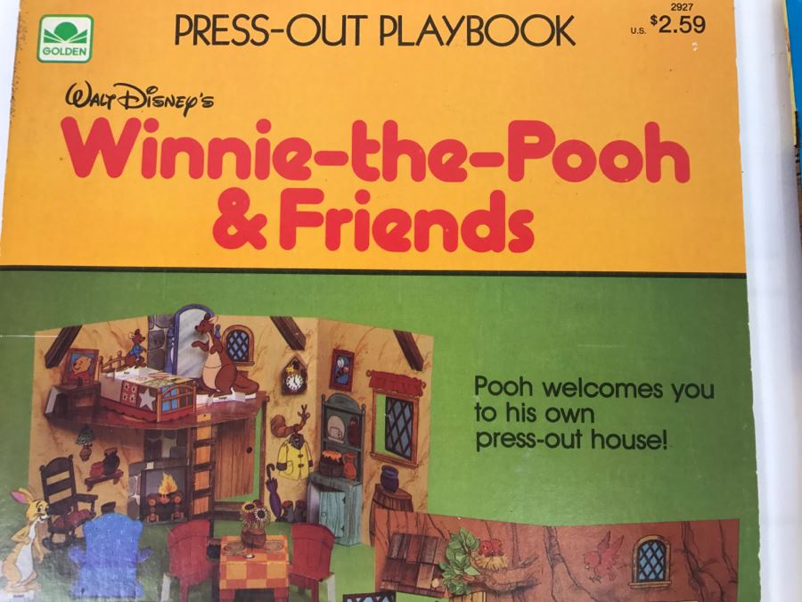 (3) Press-Out Playbook Walt Disney's Winnie-The-Pooh & Friends, Mickey & Minnie Out West, Bugs Bunny On The Farm New Old Stock [Photo 10]