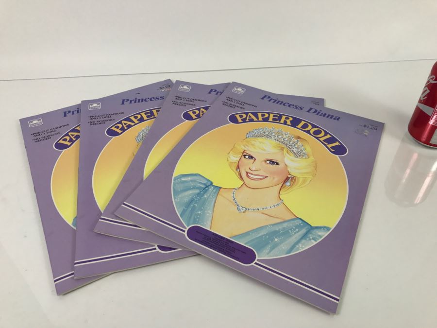 (4) Princess Diana Paper Doll Books New Old Stock
