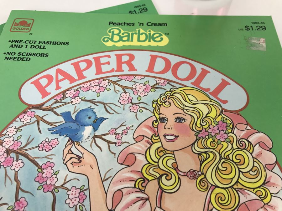 (4) Peachs 'N Cream Barbie Paper Doll Books New Old Stock [Photo 3]