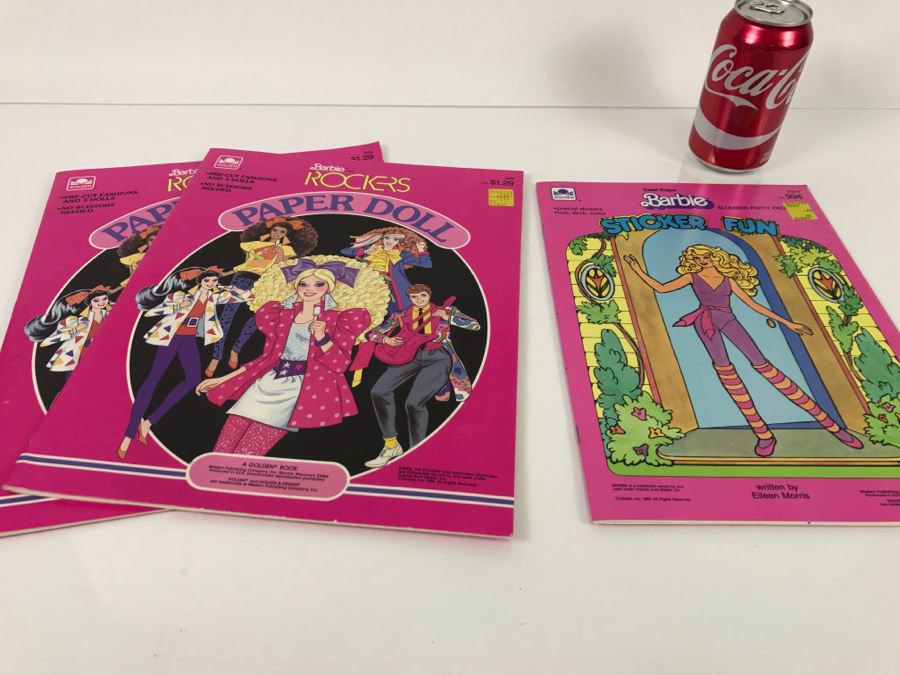 (2) Barbie Rockers Paper Doll Books + (1) Great Shape Barbie Sticker Fun Books New Old Stock [Photo 1]