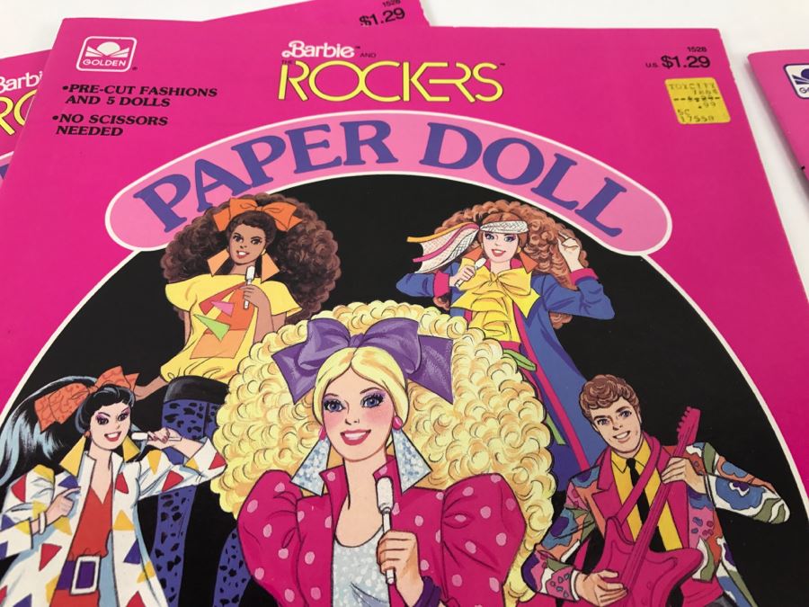 (2) Barbie Rockers Paper Doll Books + (1) Great Shape Barbie Sticker Fun Books New Old Stock [Photo 3]