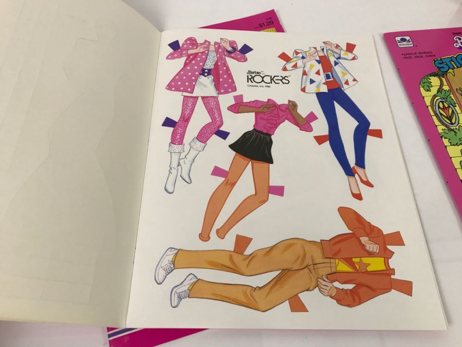 (2) Barbie Rockers Paper Doll Books + (1) Great Shape Barbie Sticker Fun Books New Old Stock [Photo 8]