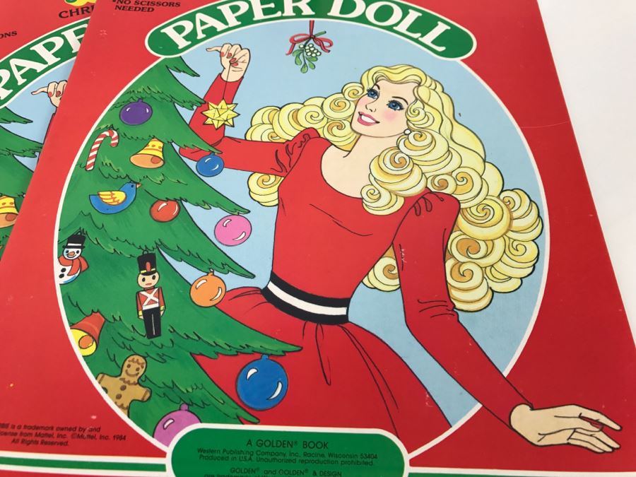(4) Barbie Christmas Time Paper Doll Books New Old Stock [Photo 4]