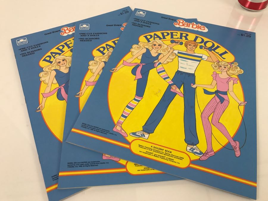 (3) Great Shape Barbie Paper Doll Books New Old Stock