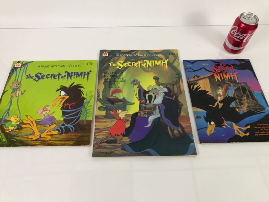 (3) The Secret Of NIMH Graphic Novel Comic Book, Poster Coloring Book And Paint With Water Book New Old Stock [Photo 1]