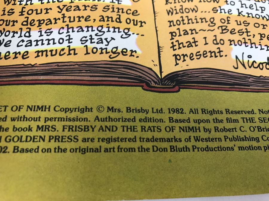 (3) The Secret Of NIMH Graphic Novel Comic Book, Poster Coloring Book And Paint With Water Book New Old Stock [Photo 12]