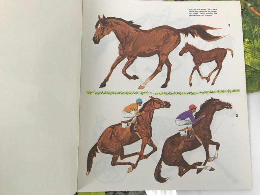 (12) Vintage Sticker Books Discover Cats, Discover Trains, Discover Horses, Discover Wildlife New Old Stock [Photo 11]