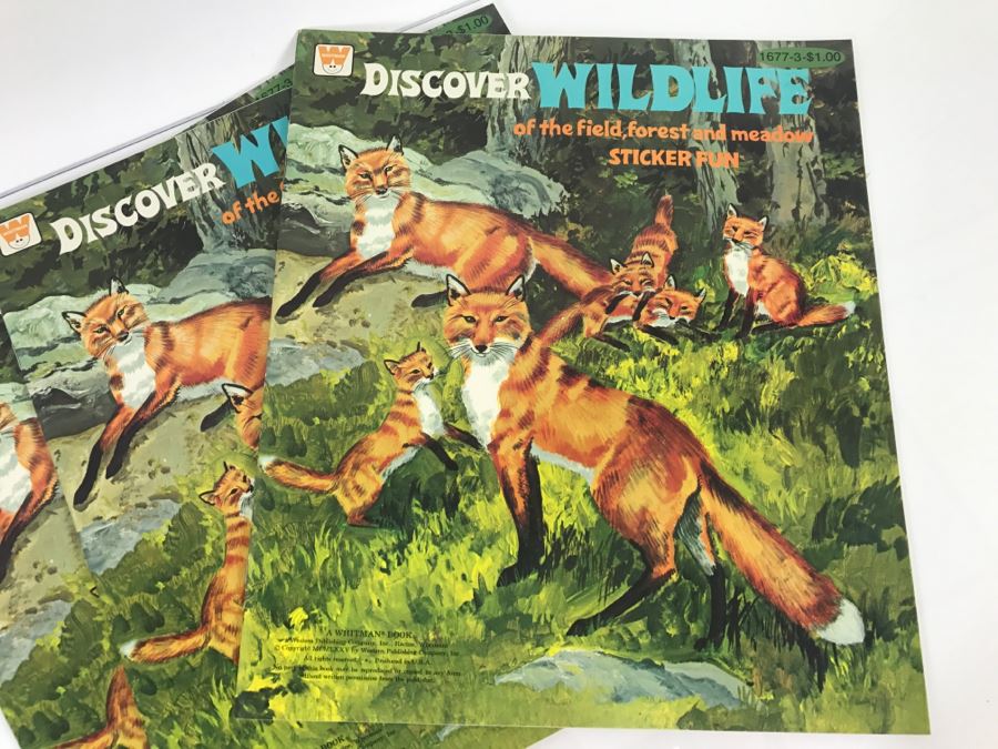 (12) Vintage Sticker Books Discover Cats, Discover Trains, Discover Horses, Discover Wildlife New Old Stock [Photo 13]