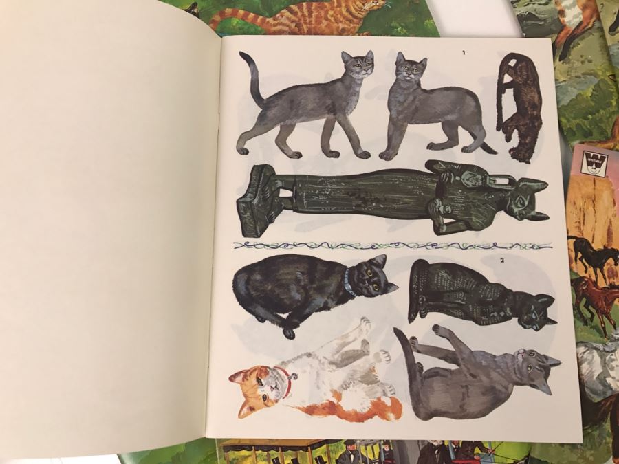 (12) Vintage Sticker Books Discover Cats, Discover Trains, Discover Horses, Discover Wildlife New Old Stock [Photo 7]