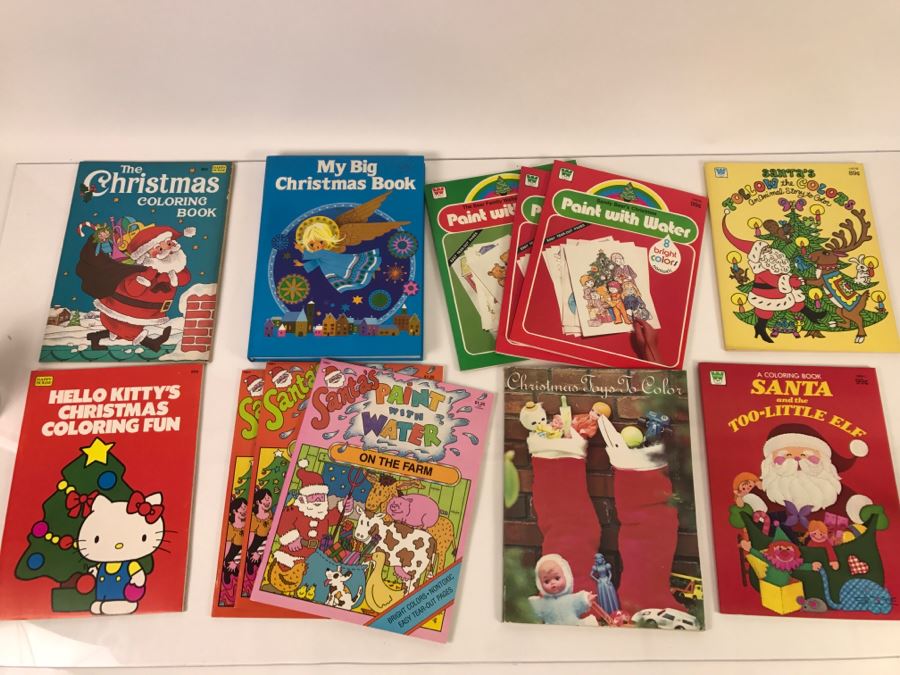 (12) Vintage Christmas Coloring Books Hello Kitty New Old Stock [Photo 1]