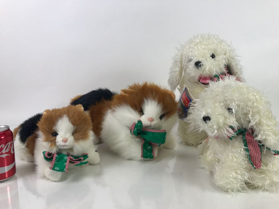 (4) The Gingham Dog And The Calico Cat Plush Toy Animals New With Tags [Photo 1]
