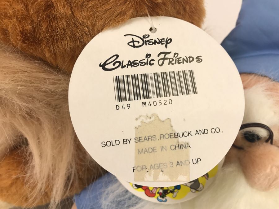 (2) Walt Disney Classic Characters Plush Toys Mr. Merlin From The Sword In The Stone And Nana From Peter Pan New With Tags [Photo 4]