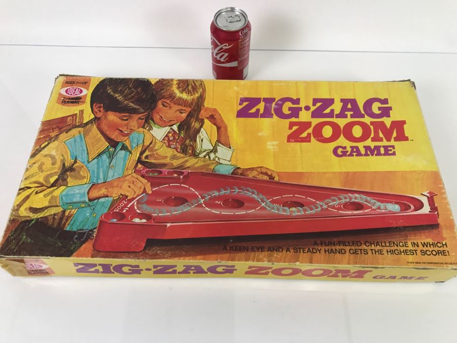 Vintage 1970 IDEAL Zig-Zag Zoom Game Box Has Some Damage [Photo 1]
