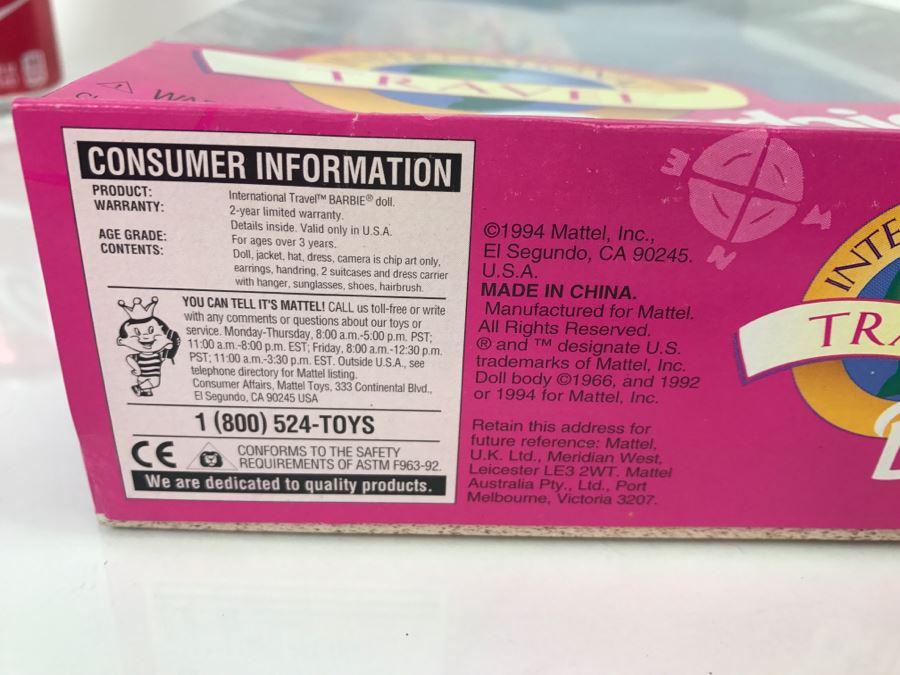 Vintage 1994 International Travel Barbie Special Edition Mattel 13912 New Old Stock [Photo 6]