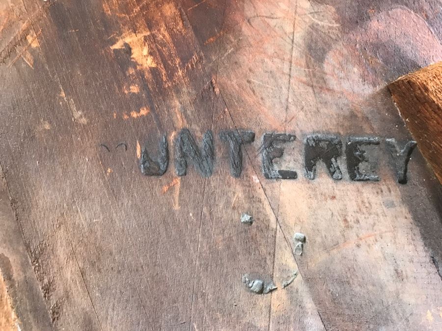 Vintage MONTEREY Furniture Early California Shabby Chic Chair Signed Under Seat -1'4'W X 2'3'H X 1'5'D - See Details [Photo 12]