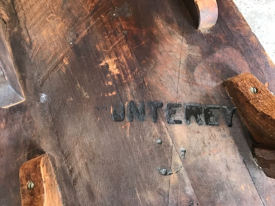 Vintage MONTEREY Furniture Early California Shabby Chic Chair Signed Under Seat -1'4'W X 2'3'H X 1'5'D - See Details [Photo 13]