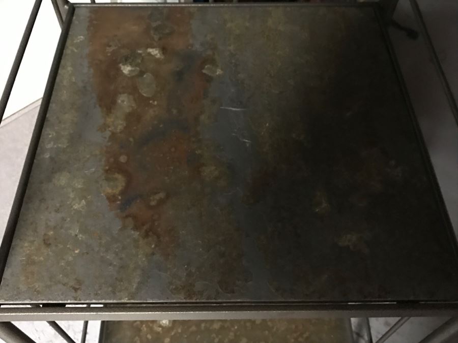 Metal And Stone Etagere 4-Shelf Case Bookcase - 1'7'W X 1'6'D X 6'5'H [Photo 4]