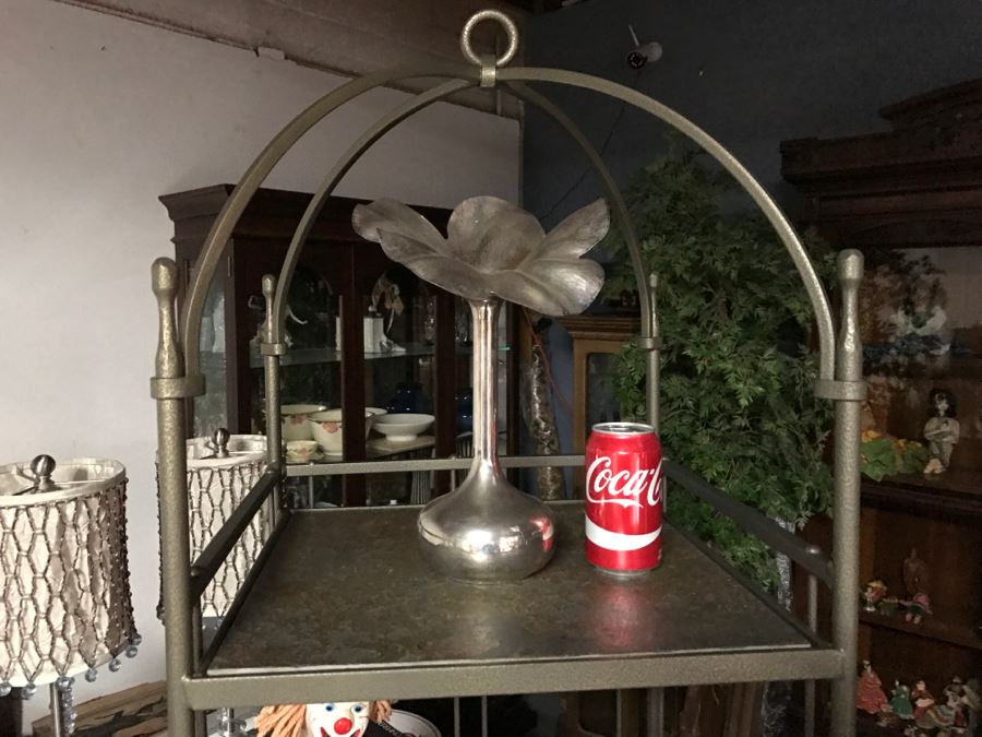 Metal And Stone Etagere 4-Shelf Case Bookcase - 1'7'W X 1'6'D X 6'5'H [Photo 6]