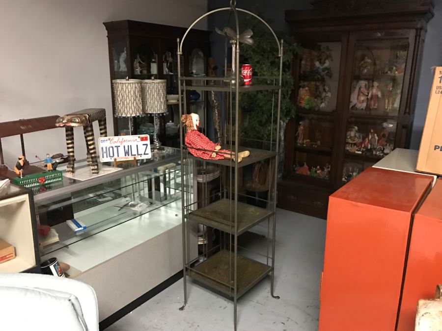 Metal And Stone Etagere 4-Shelf Case Bookcase - 1'7'W X 1'6'D X 6'5'H [Photo 8]