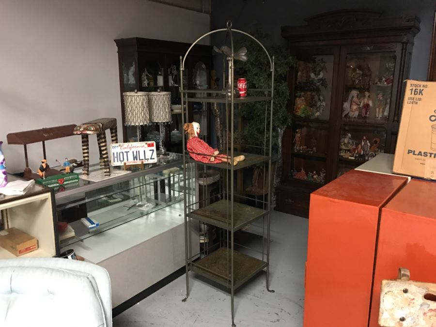 Metal And Stone Etagere 4-Shelf Case Bookcase - 1'7'W X 1'6'D X 6'5'H [Photo 9]