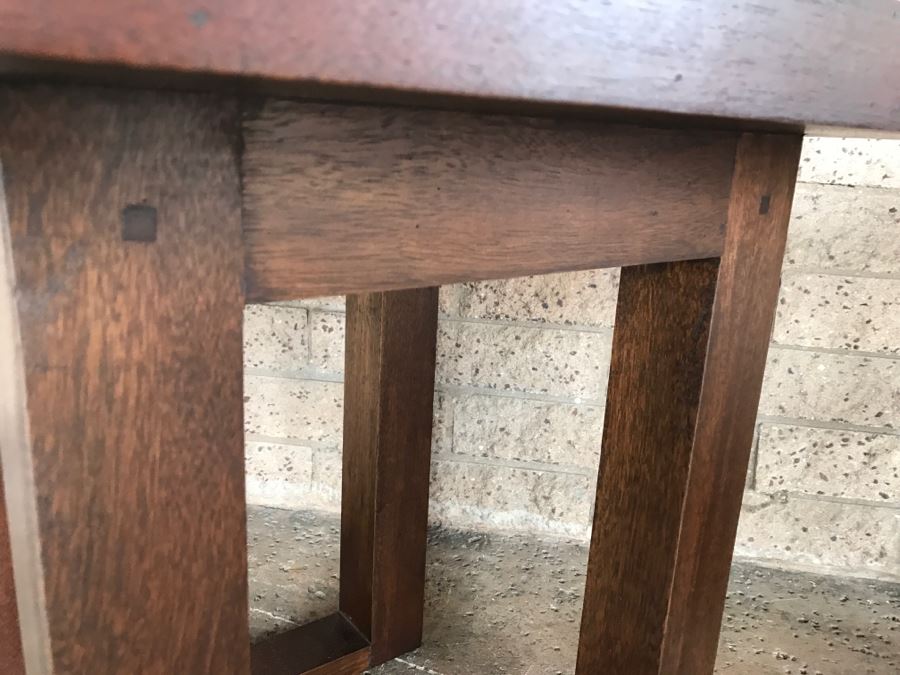 Pair Of Heavy Solid Wood Modern Side Tables Well Crafted - 2'1'W X 2'1'D X 2'1'H Each [Photo 7]