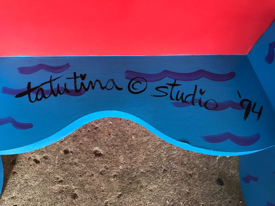 Hand Painted Fish Stool By Tatutina Studio - 1'9'W X 1'D X 10'H [Photo 7]