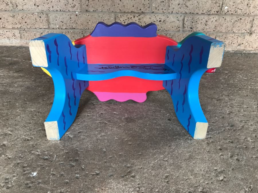 Hand Painted Fish Stool By Tatutina Studio - 1'9'W X 1'D X 10'H [Photo 8]