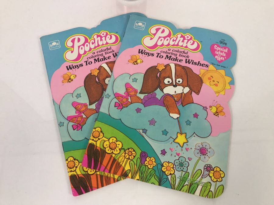 Pair Vintage 1983 Of Poochie Coloring Books New Old Stock [Photo 1]
