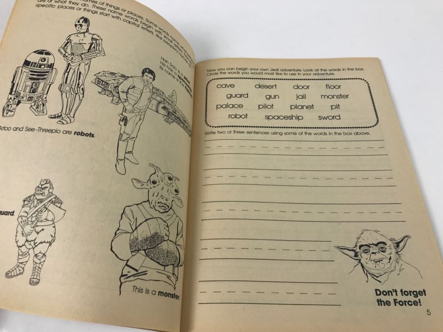 Star Wars Return Of The Jedi Reading And Writing Grades 2-3 Workbook 1983 New Old Stock [Photo 6]