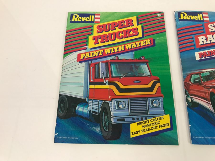 Revell Super Race Cars And Super Trucks Paint With Water Books 1983 New Old Stock [Photo 4]