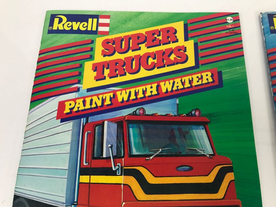 Revell Super Race Cars And Super Trucks Paint With Water Books 1983 New Old Stock [Photo 5]