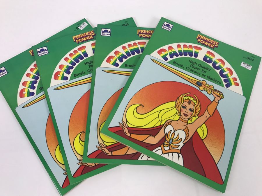(4) Princess Of Power Paint Books 1985 New Old Stock