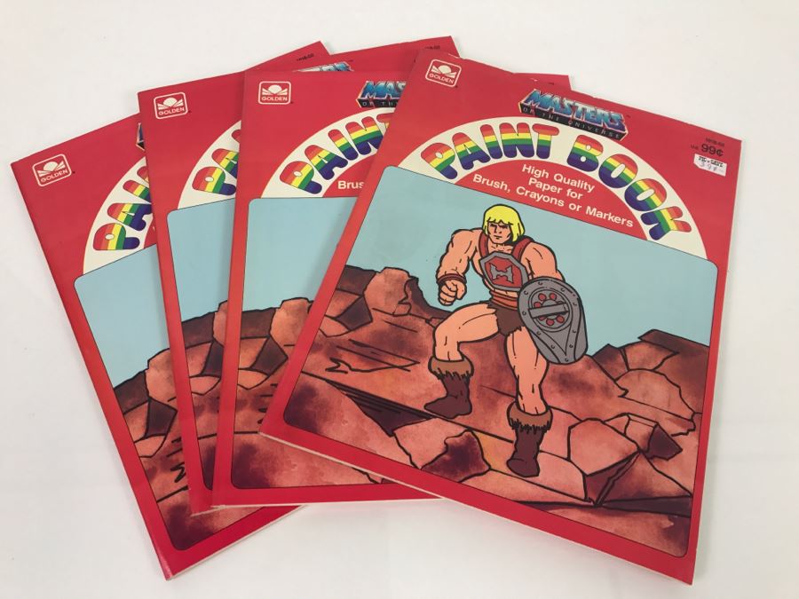 (4) Masters Of The Universe Paint Books 1985 New Old Stock