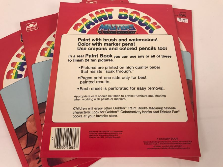 (4) Masters Of The Universe Paint Books 1985 New Old Stock [Photo 5]