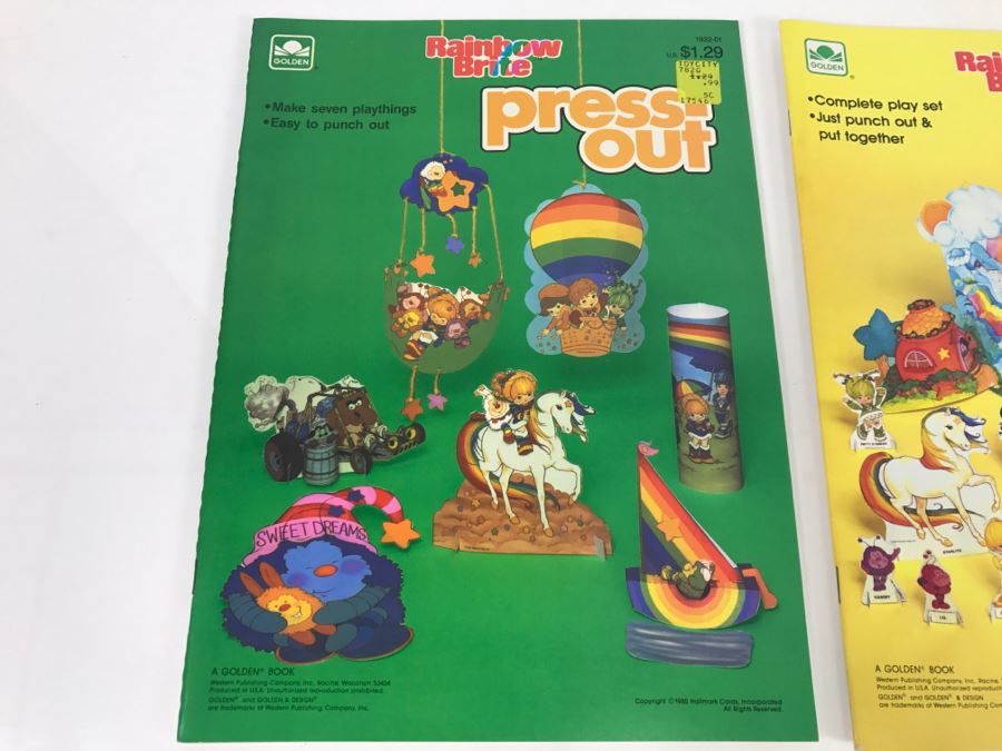 Pair Of Rainbow Brite Press-Out Books 1985 New Old Stock [Photo 2]