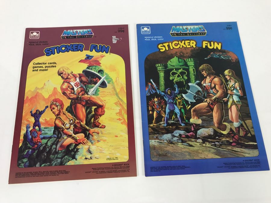 (2) Masters Of The Universe Sticker Fun Books Mattel 1982 1983 New Old Stock [Photo 1]