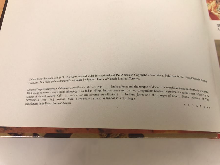 Indiana Jones And The Temple Of Doom Storybook Graphic Novel 1984 New Old Stock [Photo 9]