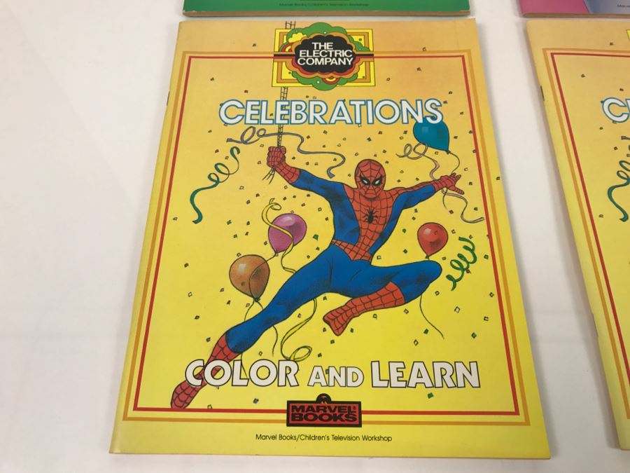 (4) The Electric Company Color And Learn Books Marvel Books 1984 New Old Stock [Photo 2]