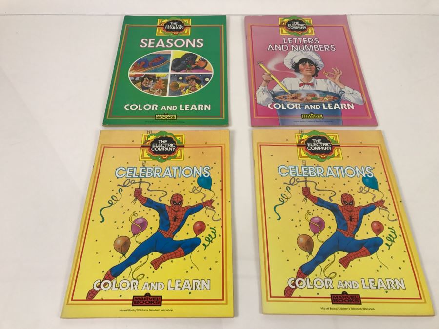 (4) The Electric Company Color And Learn Books Marvel Books 1984 New Old Stock [Photo 1]