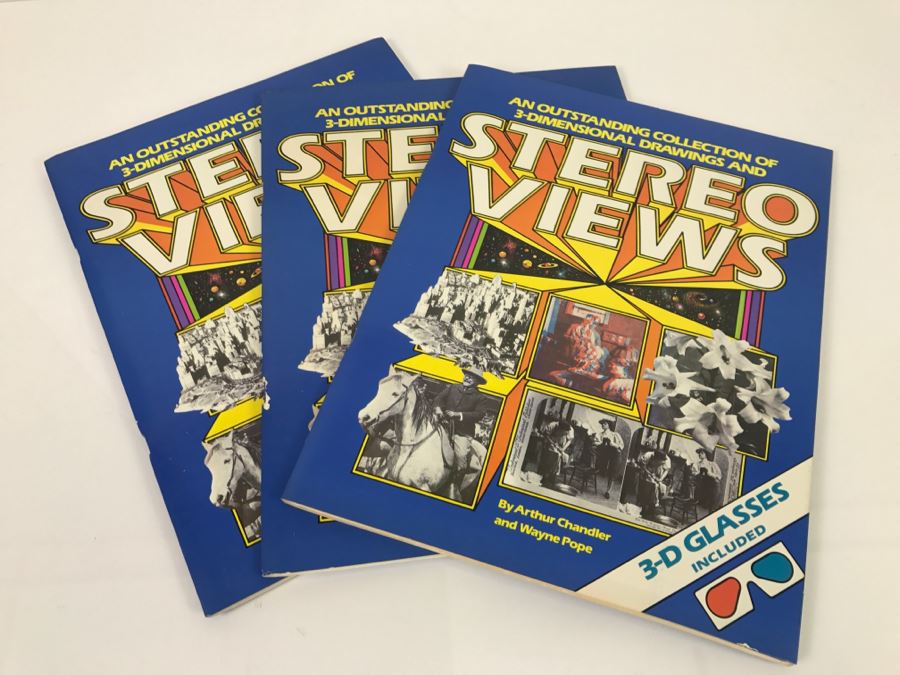 (3) Stereo Views Books With 3-D Glasses 1978 New Old Stock [Photo 1]