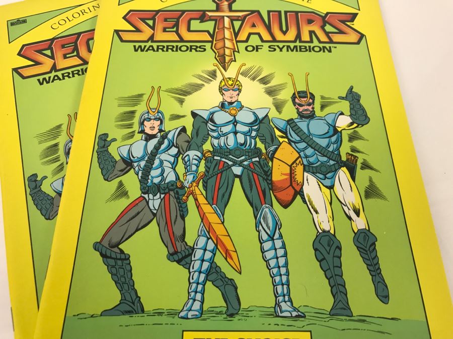 (4) Sectaurs Warriors Of Symbion Coloring Books 1985 Marvel Books New Old Stock [Photo 5]