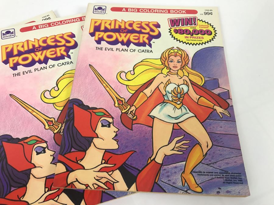 (4) Princess Of Power Coloring Books Mattel 1985 New Old Stock [Photo 2]
