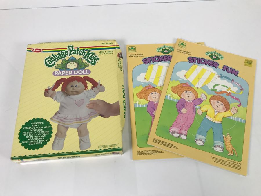 Cabbage Patch Kids Paper Doll And (2) Cabbage Patch Kids Sticker Fun New Old Stock