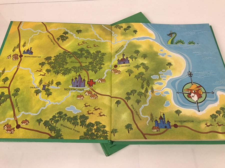 (2) Vintage 1973 Walt Disney Productions Robin Hood Book From Motion Picture Robin Hood  [Photo 5]