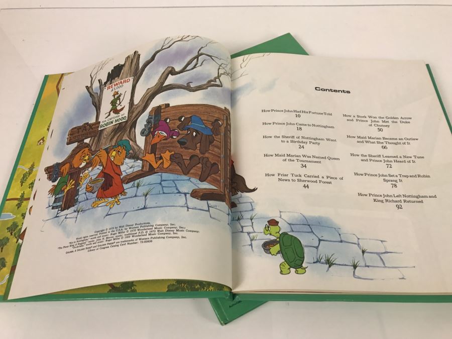(2) Vintage 1973 Walt Disney Productions Robin Hood Book From Motion Picture Robin Hood  [Photo 8]