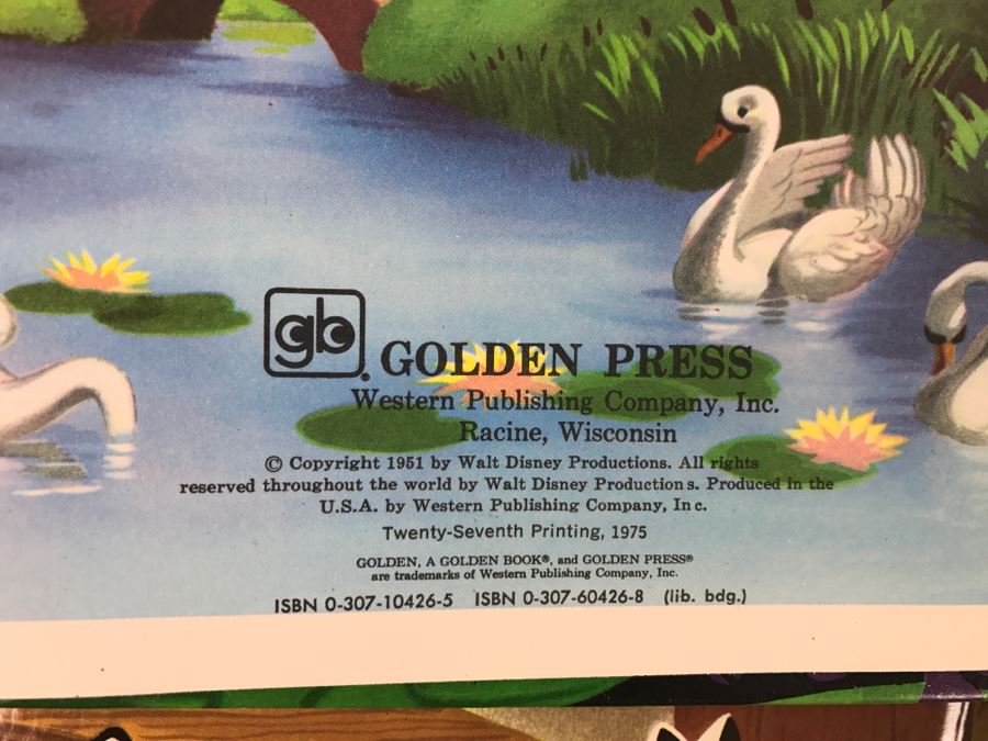 (6) Vintage 1975 Walt Disney Books Cinderella, Pinocchio, Alice In Wonderland, Winnie-The-Pooh, Snow White And The Seven Dwarfs, Bambi Big Golden Books [Photo 10]