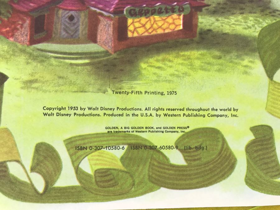 (6) Vintage 1975 Walt Disney Books Cinderella, Pinocchio, Alice In Wonderland, Winnie-The-Pooh, Snow White And The Seven Dwarfs, Bambi Big Golden Books [Photo 12]