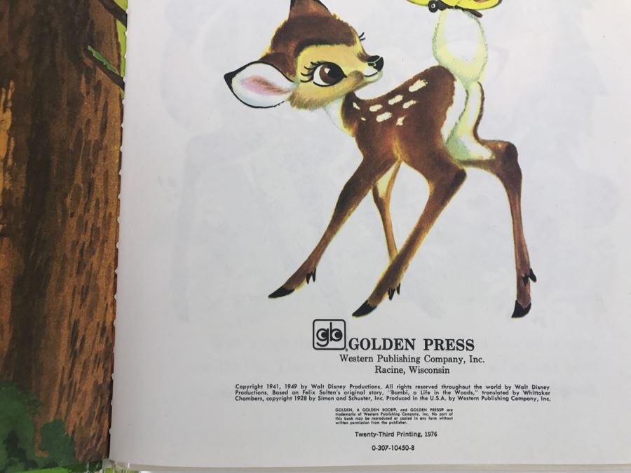 (6) Vintage 1975 Walt Disney Books Cinderella, Pinocchio, Alice In Wonderland, Winnie-The-Pooh, Snow White And The Seven Dwarfs, Bambi Big Golden Books [Photo 14]